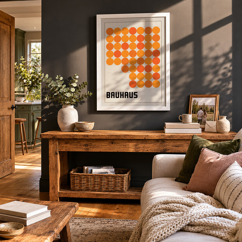 Bauhaus Circles Geometric - Print, A3 - 42.0 x 29.7 cm, White