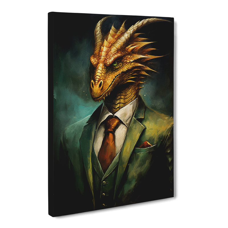 Dragon In A Suit Painting - No Frame Print, 76cm H x 50cm W x 3cm D