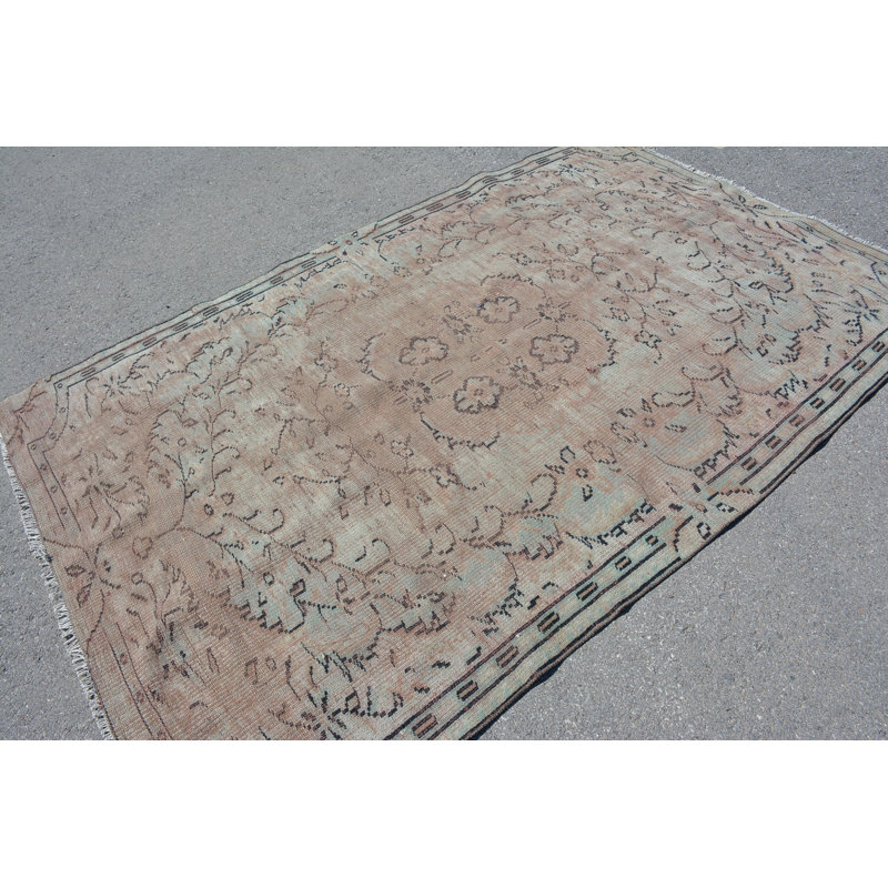 Tapis rétro, tapis marocains bruns, tapis turc, tapis antiques, grand tapis de 5,4 x 8,3 pi