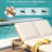 5-Position Adjustable Backrest Double Chaise Lounge Outdoor, Outdoor Chaise Lounge with Cushion and Folding Side Trays for 2 People, Patio Double Chaise Lounge for Poolside Garden-1248178192