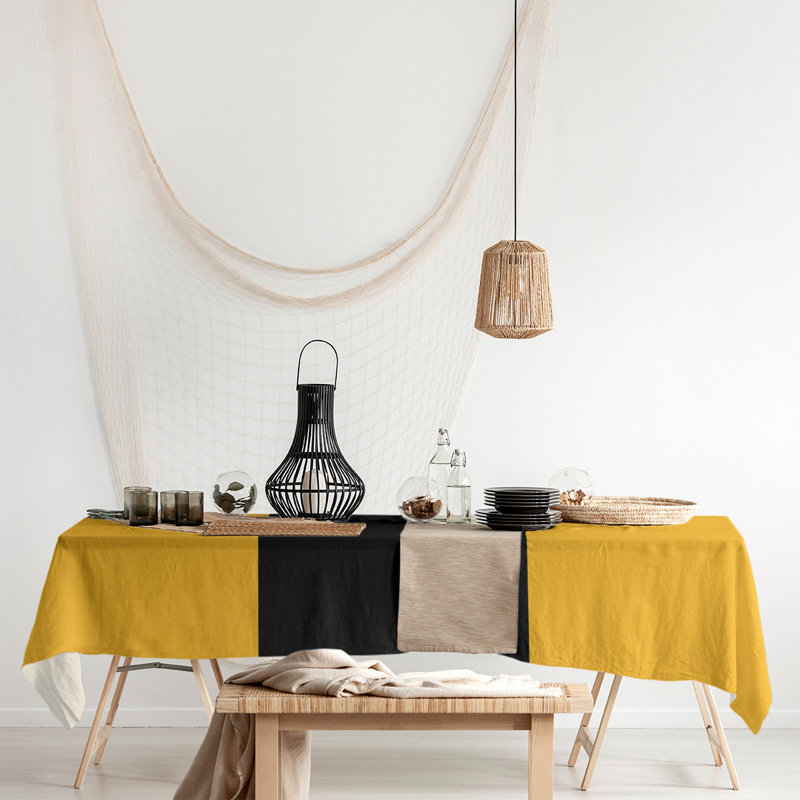 Boston Table Runner, 72" x 16", Polyester, Pittsburgh Gold/Black/Pittsburgh Gold