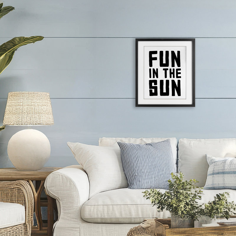 «Fun In Sun», impression simple sous verre encadrée, design par lettré et doublé, Cadre noir minuit, H 16 po x l 13 po