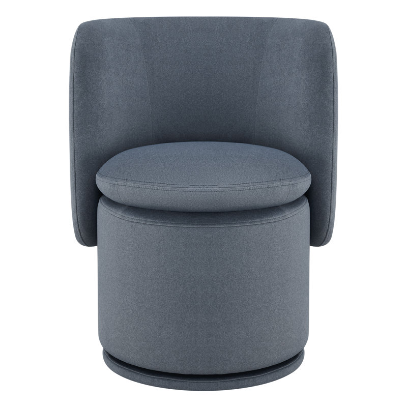 Fauteuil demi-tonneau pivotant Adrielle, Polyester tempête