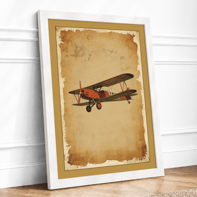 Biplane Flight Vintage - Framed Print