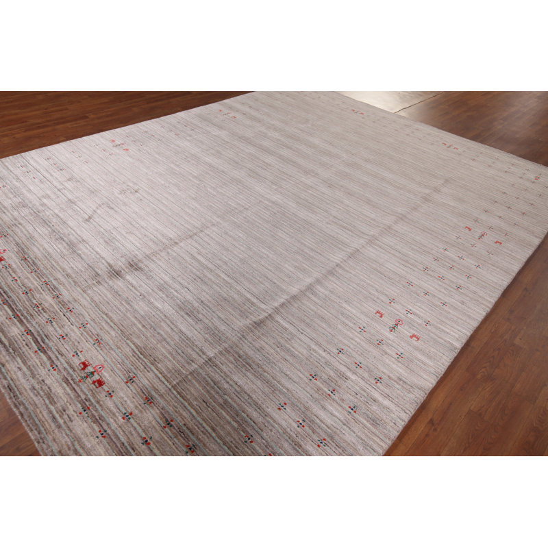 Tapis indien rayé Gabbeh 9 x 12