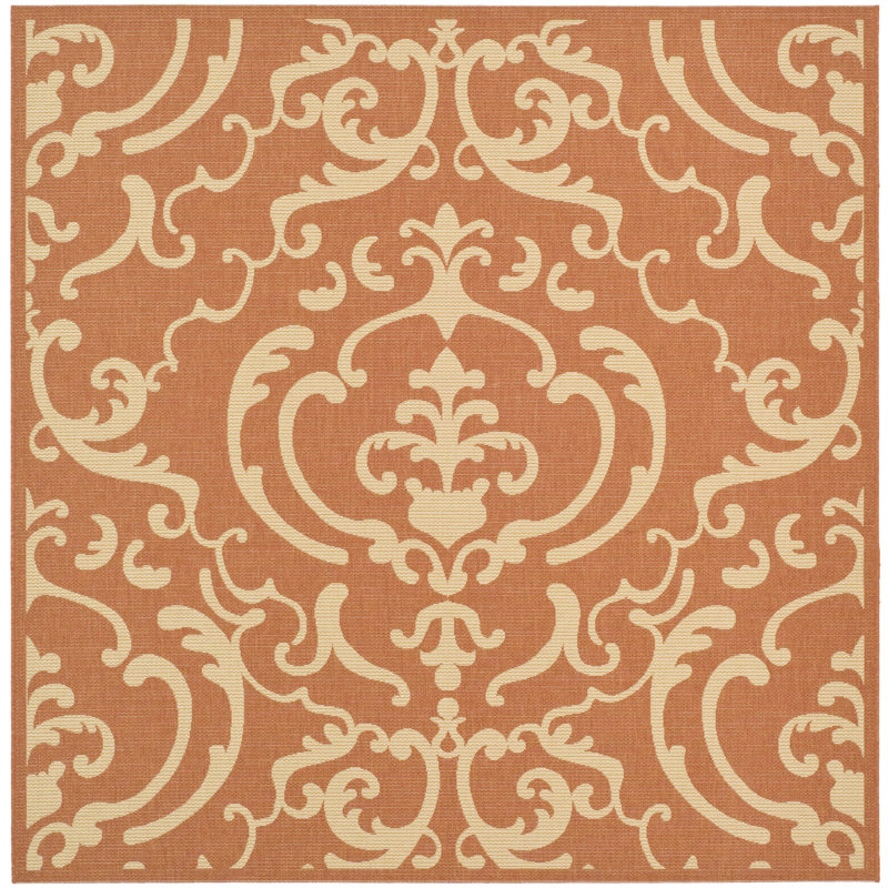 Tapis oriental d'intérieur / extérieur Cherene Performance, Carré 7 pi 1 po