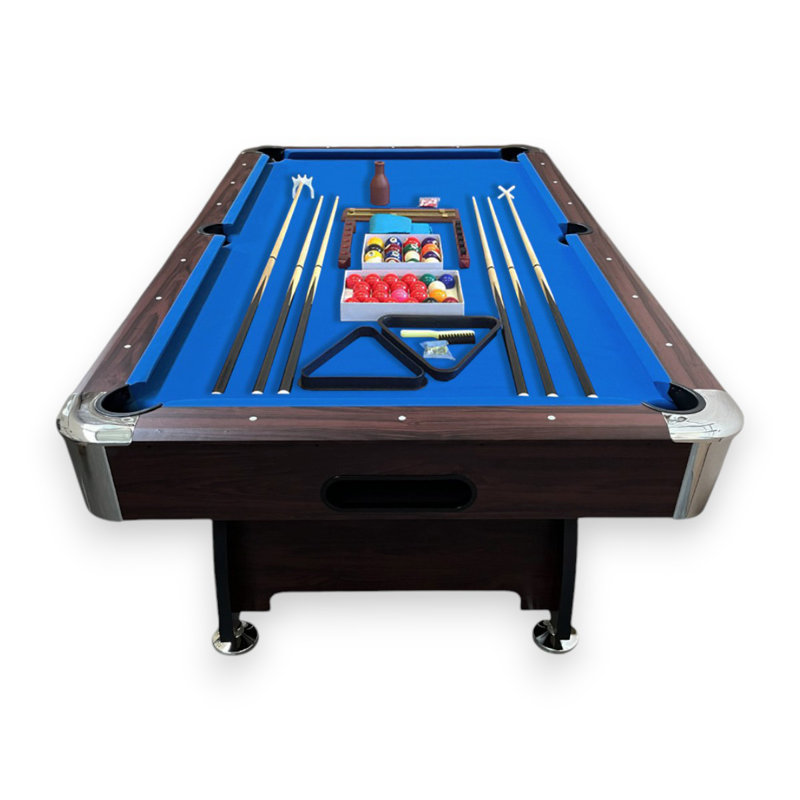 8 ft Pool Table Snooker with Accessories – Vintage, Blue
