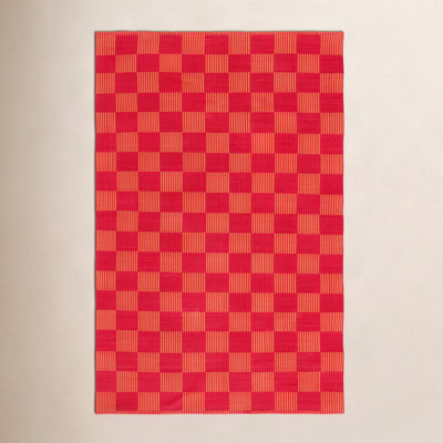 Della Power-Loomed Geometric Cotton Rug