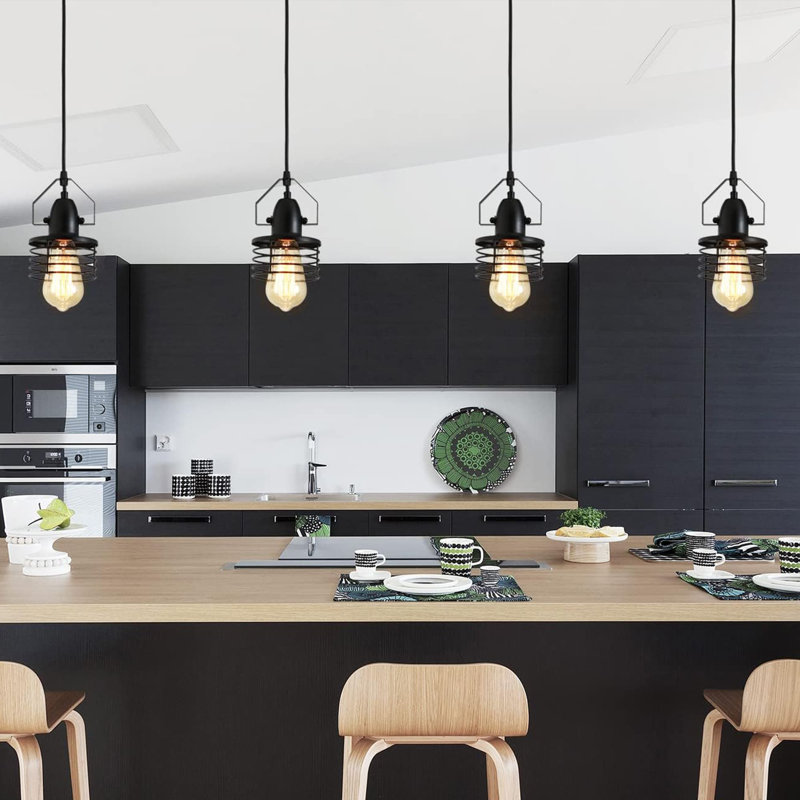Luminaire suspendu simple noir à 1 lumière Bridgwater
