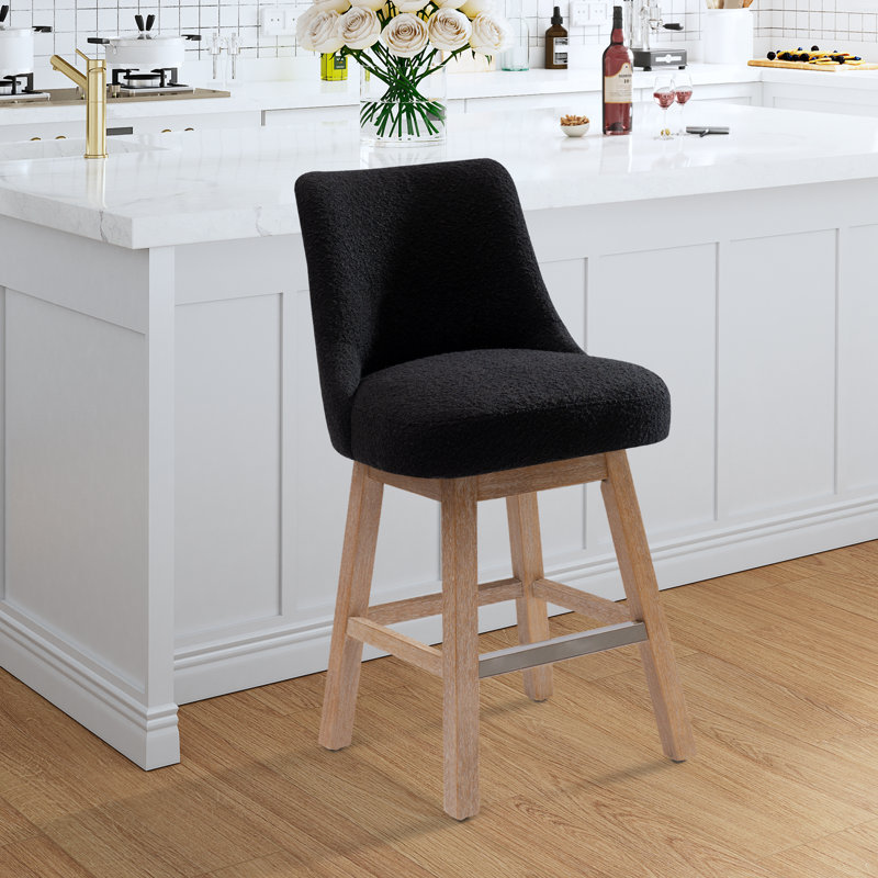 Tabouret de comptoir pivotant et pivotant 26 po Breann, Noir