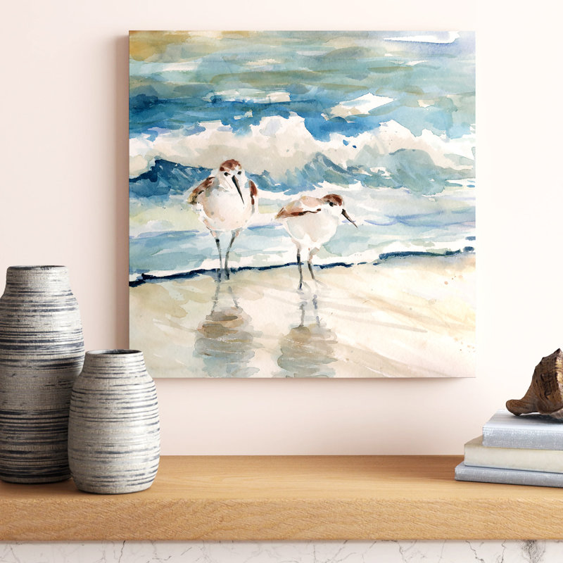 Beach Birds by Carol Robinson - Painting on Canvas, No Frame, 66.04 cm H x 66.04 cm W x 3.175 cm D