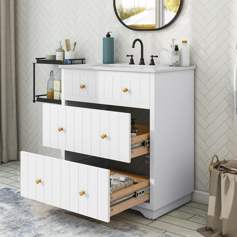 Ensemble de meuble-lavabo simple 30 po avec plateau en céramique Elizabeth
