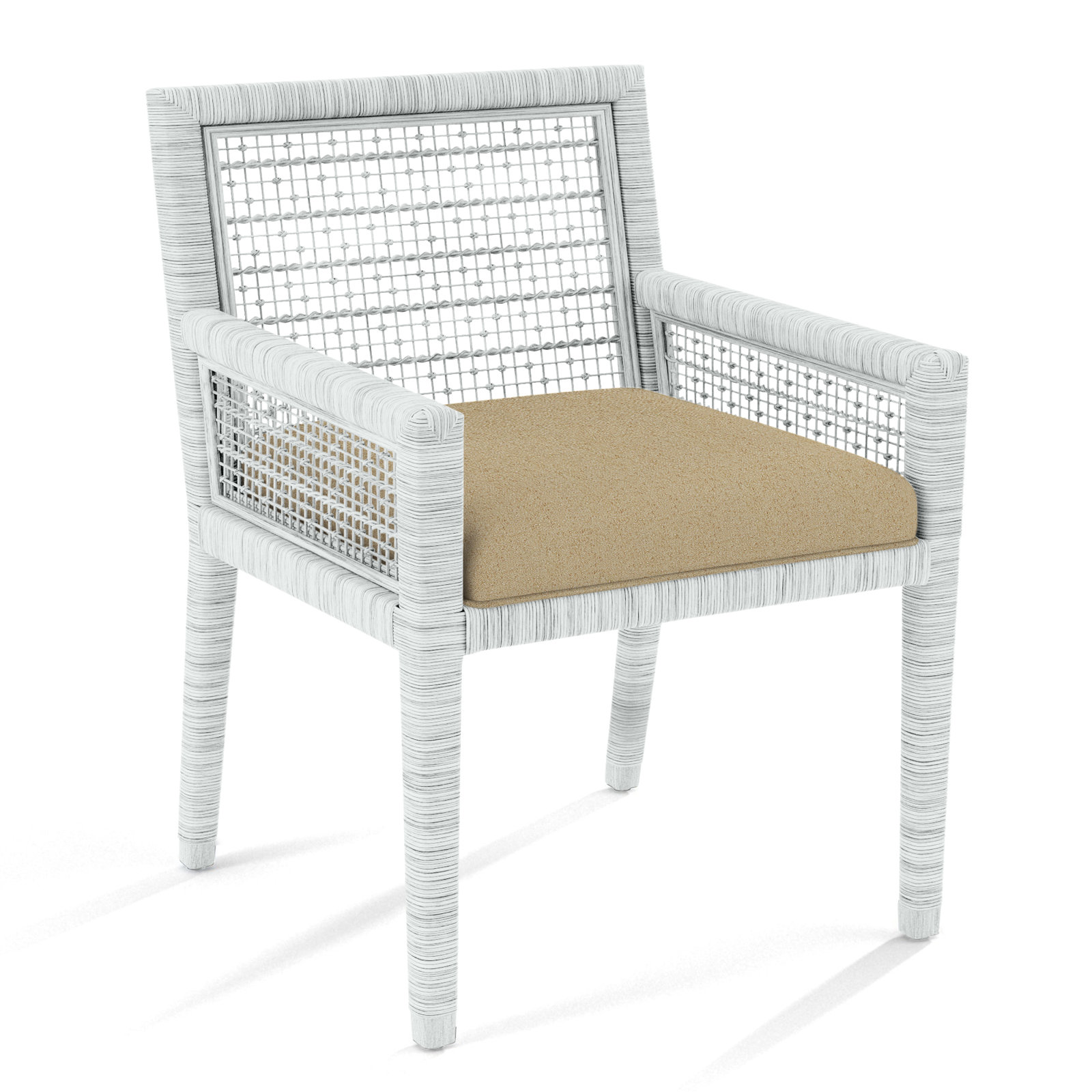 Glinda Dining Armchair, Elite Sand; 0321-74, Frost White