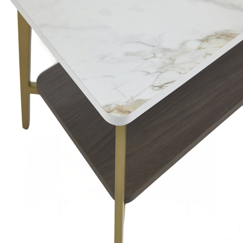 Table basse Table d'appoint rectangulaire pour le salon Table d'appoint à aire ouverte avec structure en métal