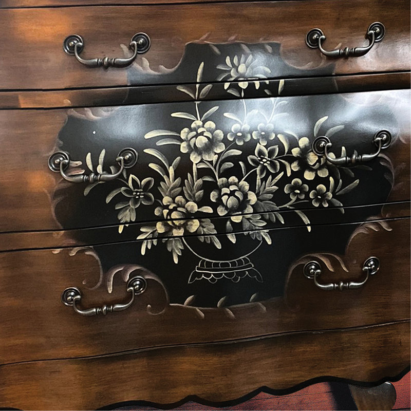 3 commodes style chêne et finition noire antique pour la chambre rehausse l'ambiance de la chambre