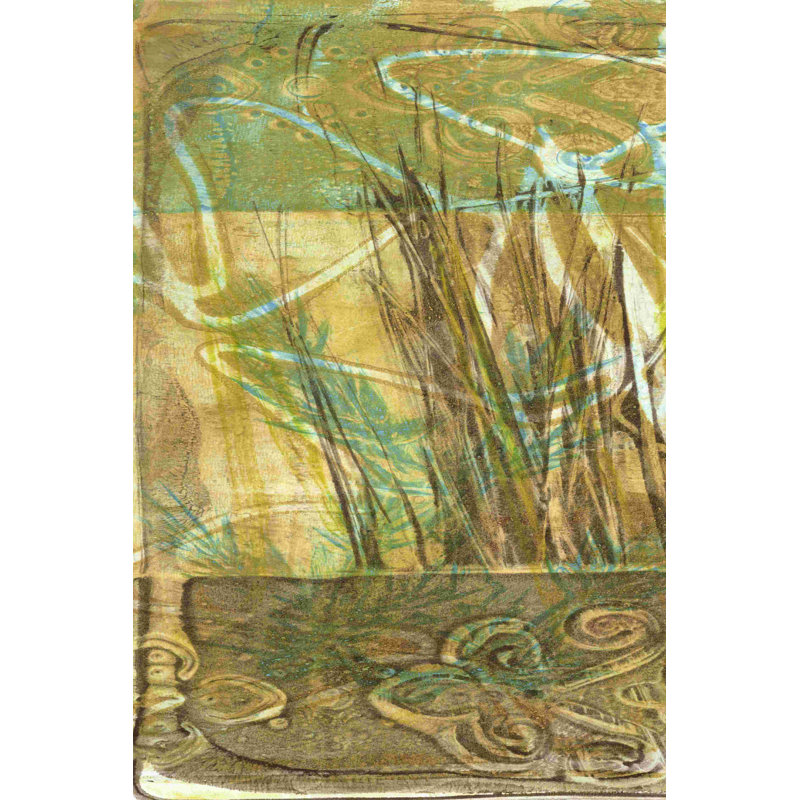 Herbe de blé I, H 18 po x l 12 po
