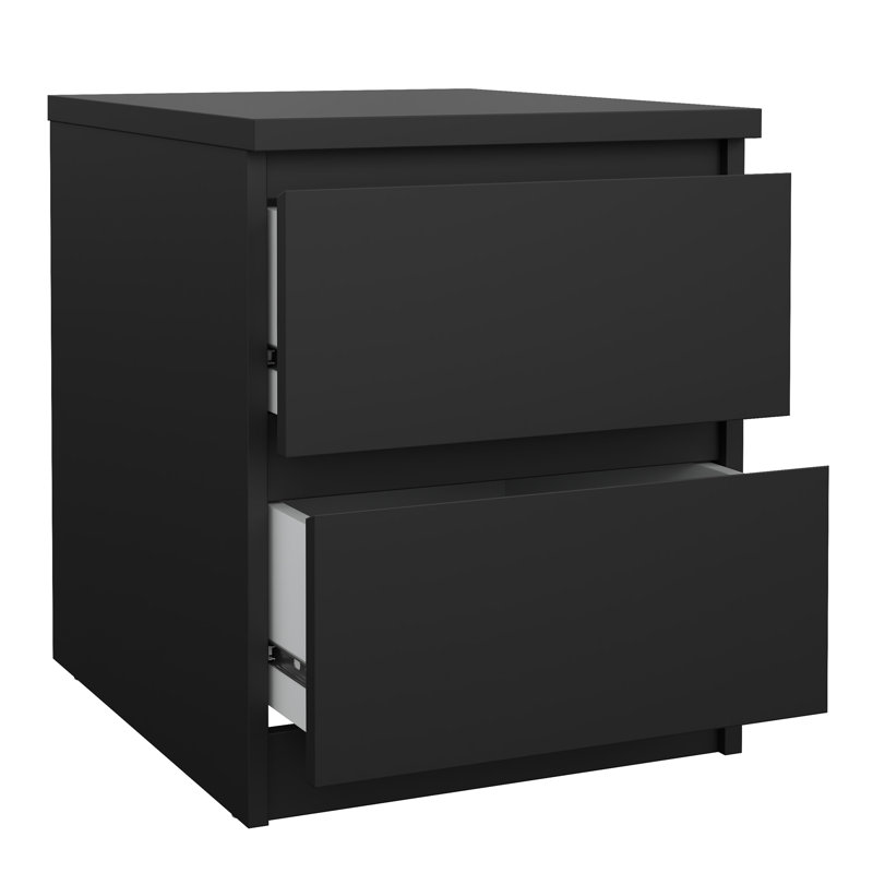 Bertraut 40.4cm W Manufactured Wood Bedside Table, Black