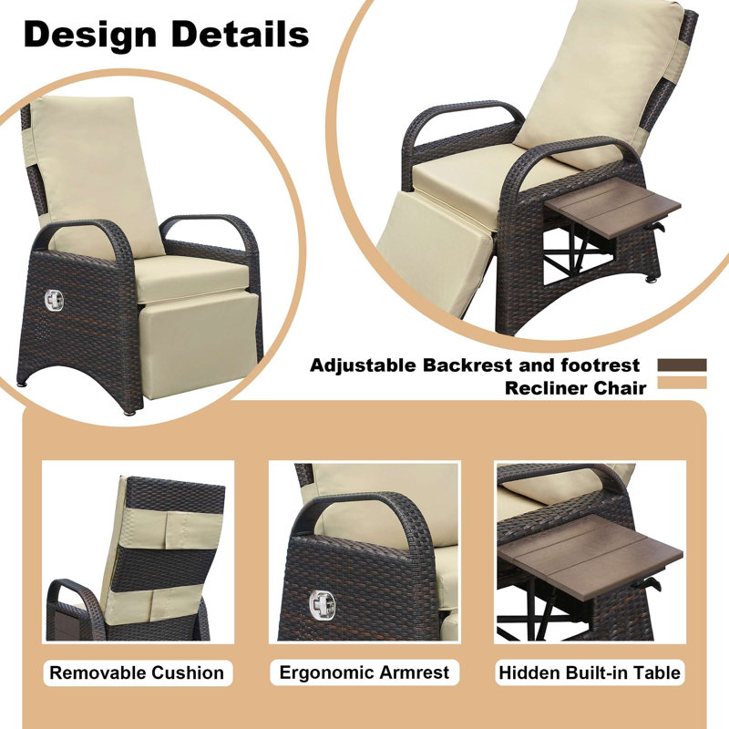 Fauteuil inclinable Alsancak, Tissu kaki