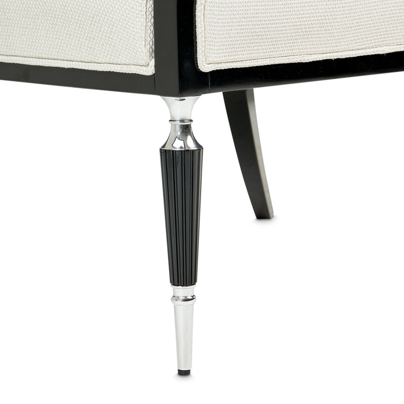 La Francaise 29'' Wide Armchair, Cream/Ivory/Black Polyester Blend