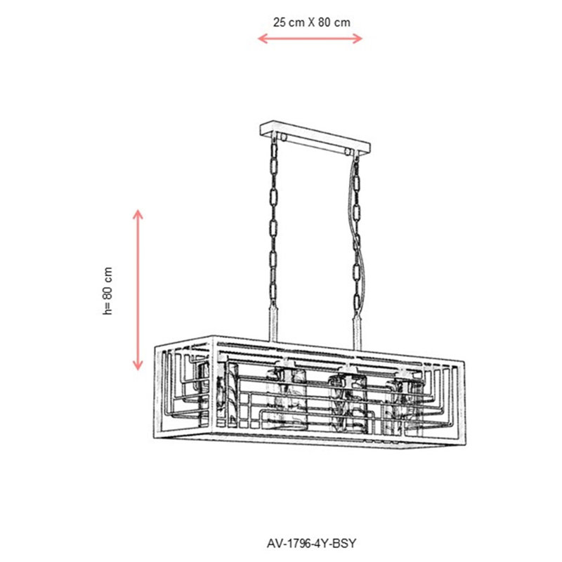 4 - Light Kitchen Island Pendant, Black