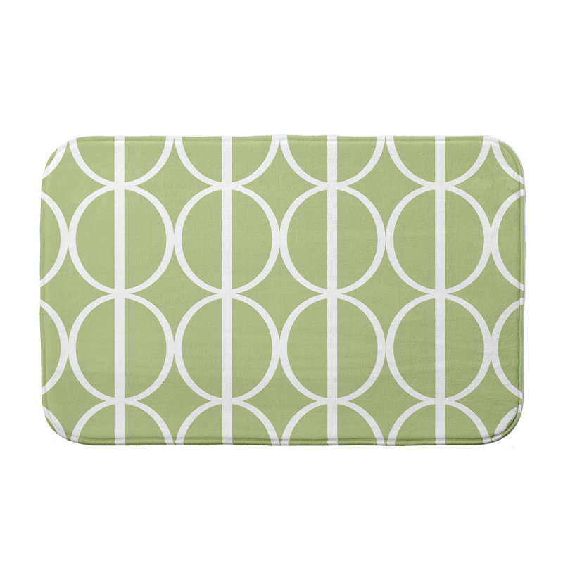 Tapis de bain ovale Go Round Lemmon, H 18 po x L 30 po, Vert