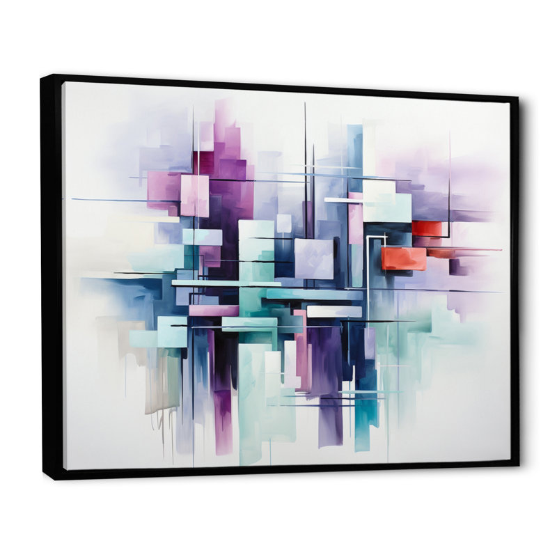 Suprématisme, illusions spatiales, Cadre flottant noir, H 30 po x l 40 po x P 1,5 po