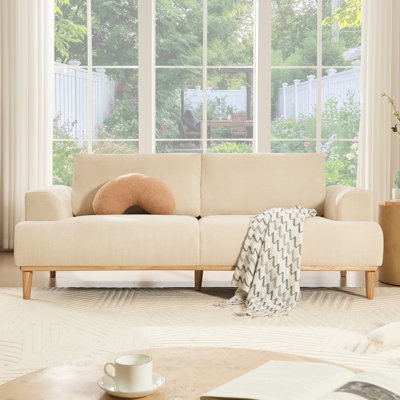 Upholstered Standard Sofa with Solid Wood Legs 