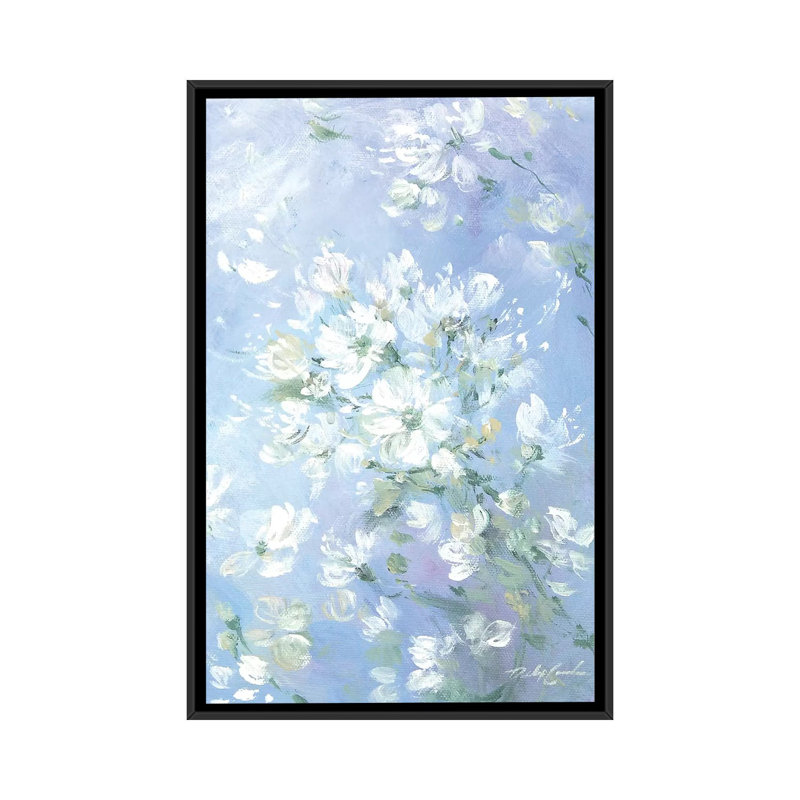 «Sweet Wild Roses» par Debi Coules, reproduction sur toile, H 26 po x l 18 po x P 1,5 po, Toile avec cadre noir, Pas de tapis
