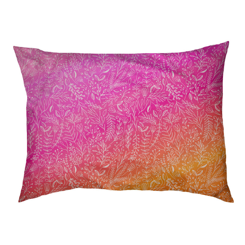 Coussin pour chien floral ditsy Byrge, Très grand (l 52 po x P 42 po x H 17 po), Rose / Orange