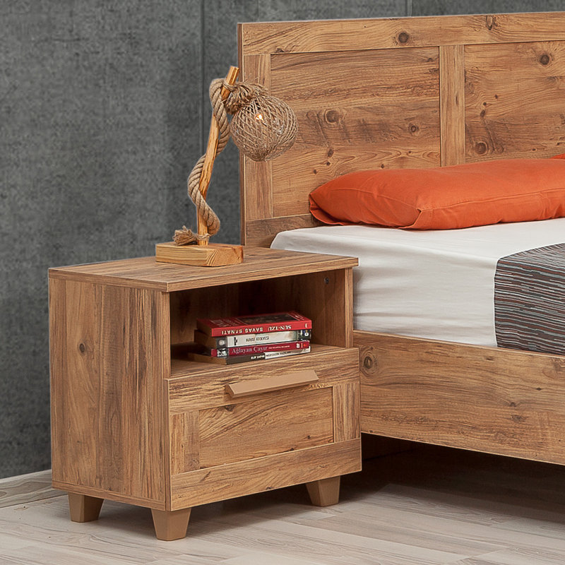 Table de chevet 1 tiroir Tedrow, Brun