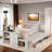 Matheny With Desk And Storage Shelves, Built-in Trundle And 3 Drawers-875428505