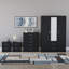 Tayce 4 Piece Bedroom Set (2 Drawer Bedside Chest X2, 5 Drawer Chest, 3 Door 2 Drawer Mirrored Wardrobe)-1344537228