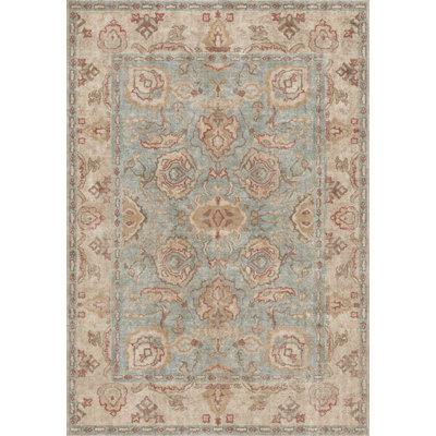 Tavyn Multicolor Vintage Look Digital Print Cotton Area Rug