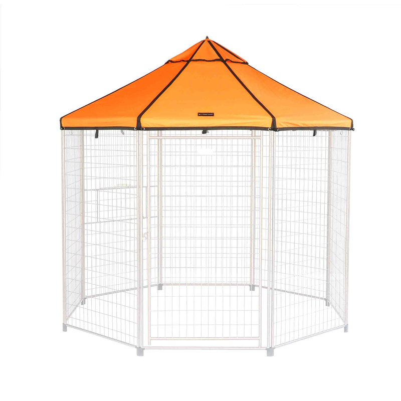 Pet Gazebo Replacement Canopy - Polyester, 96" H x 96" W x 96" D, Orange