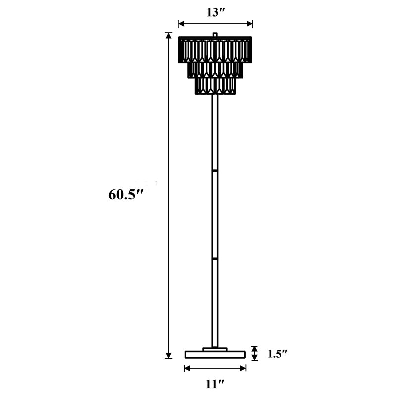 Joyate 60.5'' Chrome Torchiere Floor Lamp