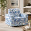 Floral Upholstery Degree Rotation Single Sofa Chair for Living Room, Bedroom, Office