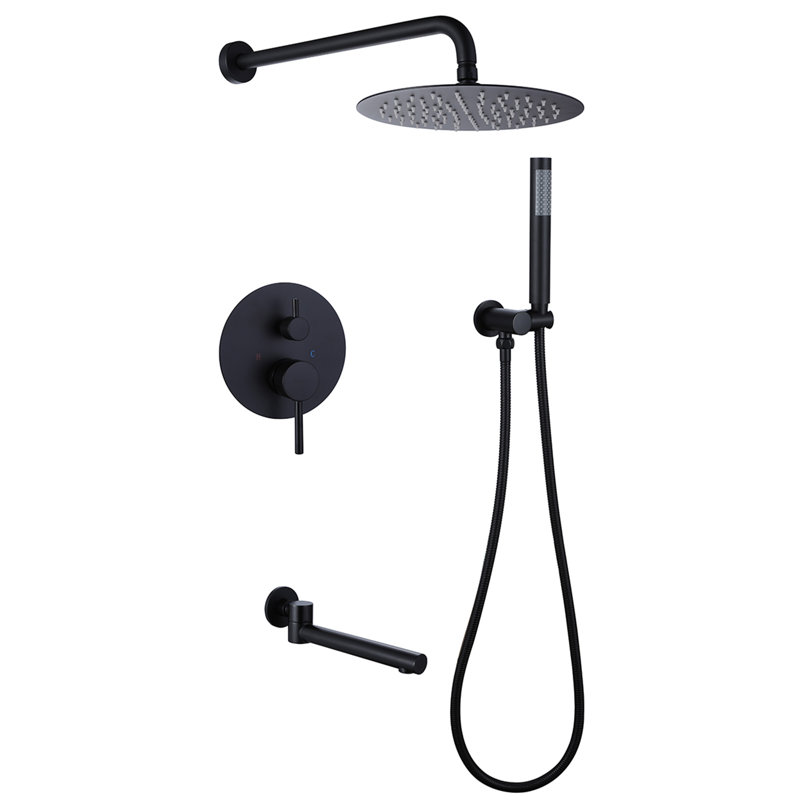 All-In-One Kit with Rough in-Valve, Matte Black