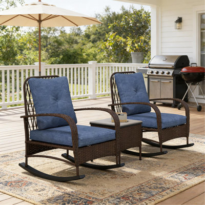 Ensemble bistro, ensemble de mobilier de balcon, ensemble de mobilier de patio en osier 3 pièces