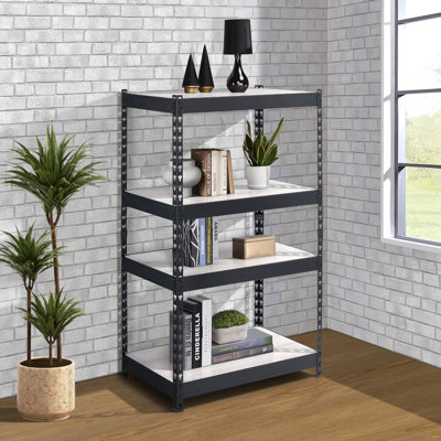 Natural And Black 4-Tier Bookcase