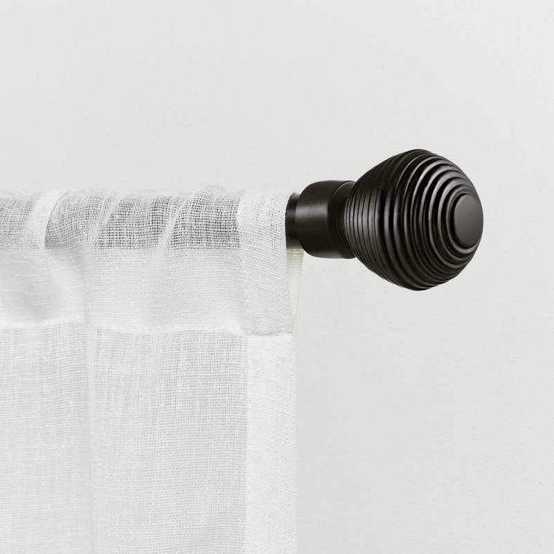 Grijalva Adjustable 1" Single Curtain Rod, 36" - 72", Bronze
