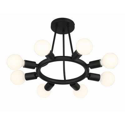 Plafonnier noir 8 lumières Riane