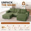 Modular Corduroy Boneless Sofa With 2 Ottomans, No Assembly Required, With High Rebound Sponge-132209312-132209313