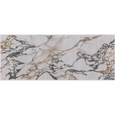 Ilios Collection Abstract Textured Gold and Grey Rug