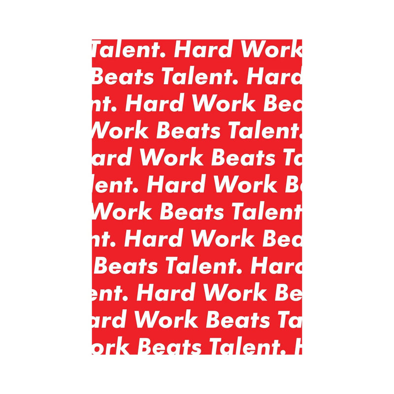 Hardwork Beats Talent (Red Edition) by Avesix - Wrapped Canvas Print, 20.32 cm H x 30.48 cm W