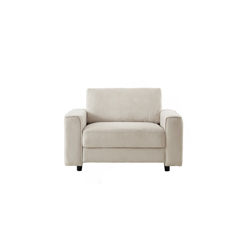 Modern Minimalist Chair Corduroy Sofa,  Suitable For Daily Home Use, Beige