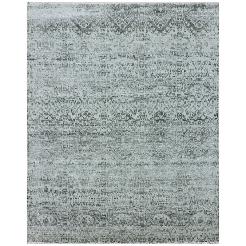 IKVLDC126SIBK Abstract Area Rug in Silver, Rectangle 4' x 6'