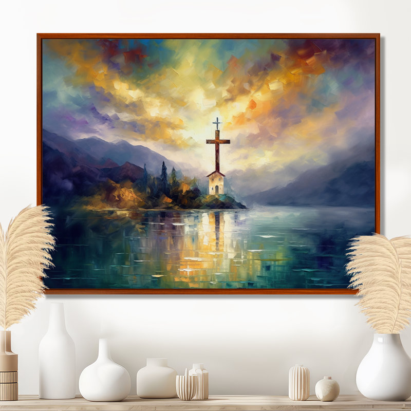 Reproduction d'art sur toile Arnfried, H 24 po x l 32 po x P 1 po, Cadre flottant brun