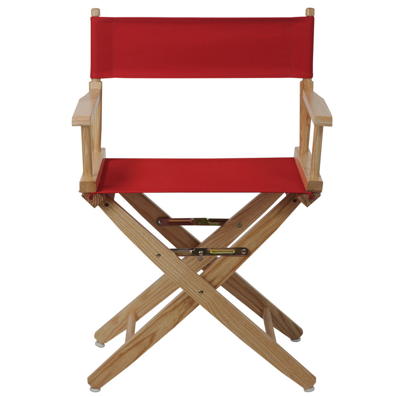 Oktan   Folding Director Chair, Red, Mission Oak