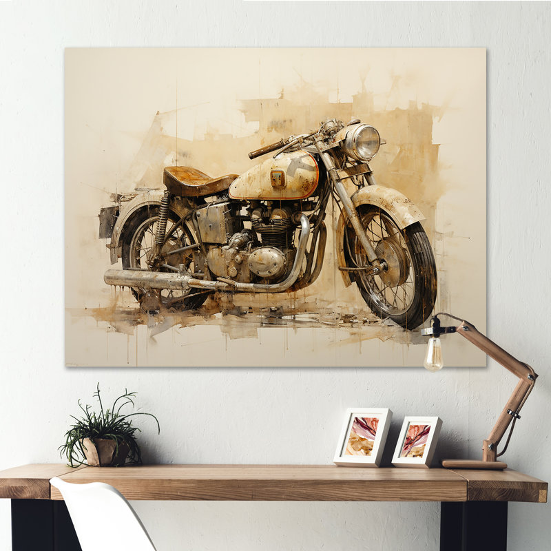 Minimalisme à moto sur toile, Toile tendue, H 12 po x l 20 po x P 1 po