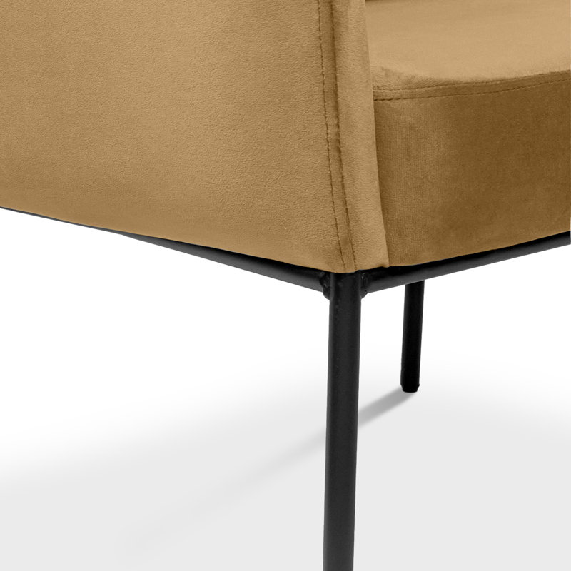 Chaise longue rembourrée en velours, Brun